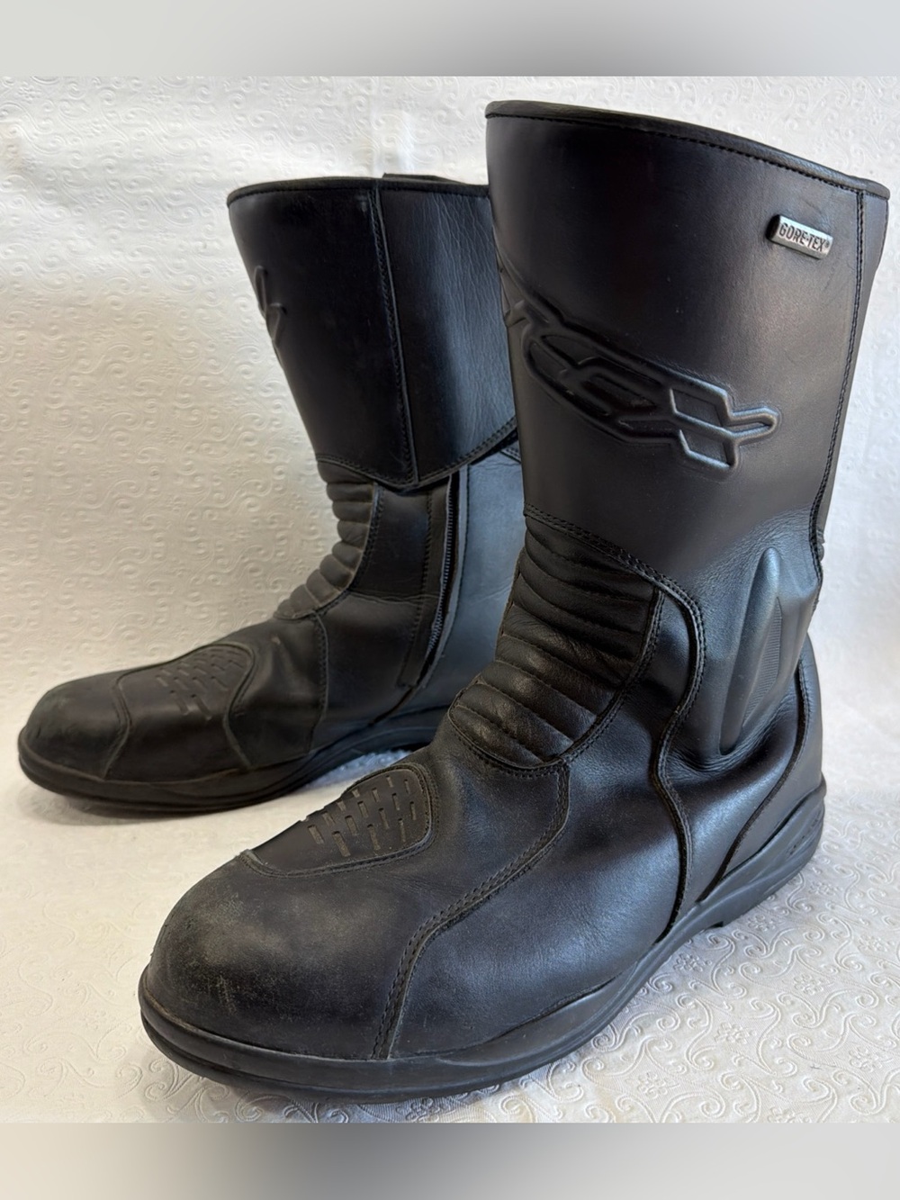 TCX X Five.4 GTX Boots Black Size 44 EU Waterproof Leather Zip Motorcycle Gear